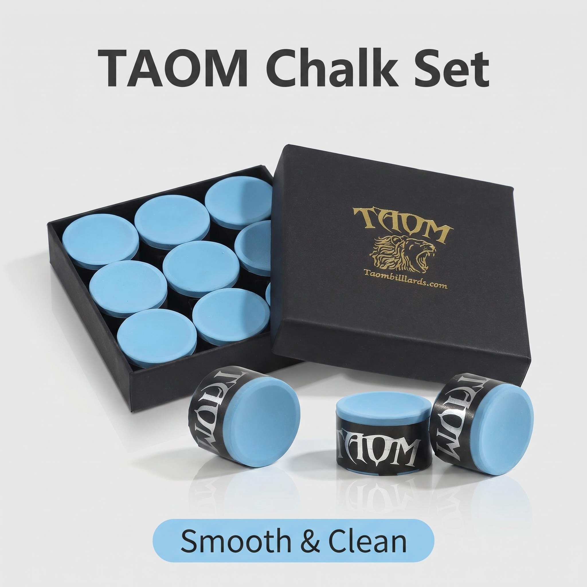 Giz de Bilhar Taom Cylindrical, Antiderrapante, Cobertura Uniforme, Sem Sujeira, para Prática de Bilhar, Torneios e