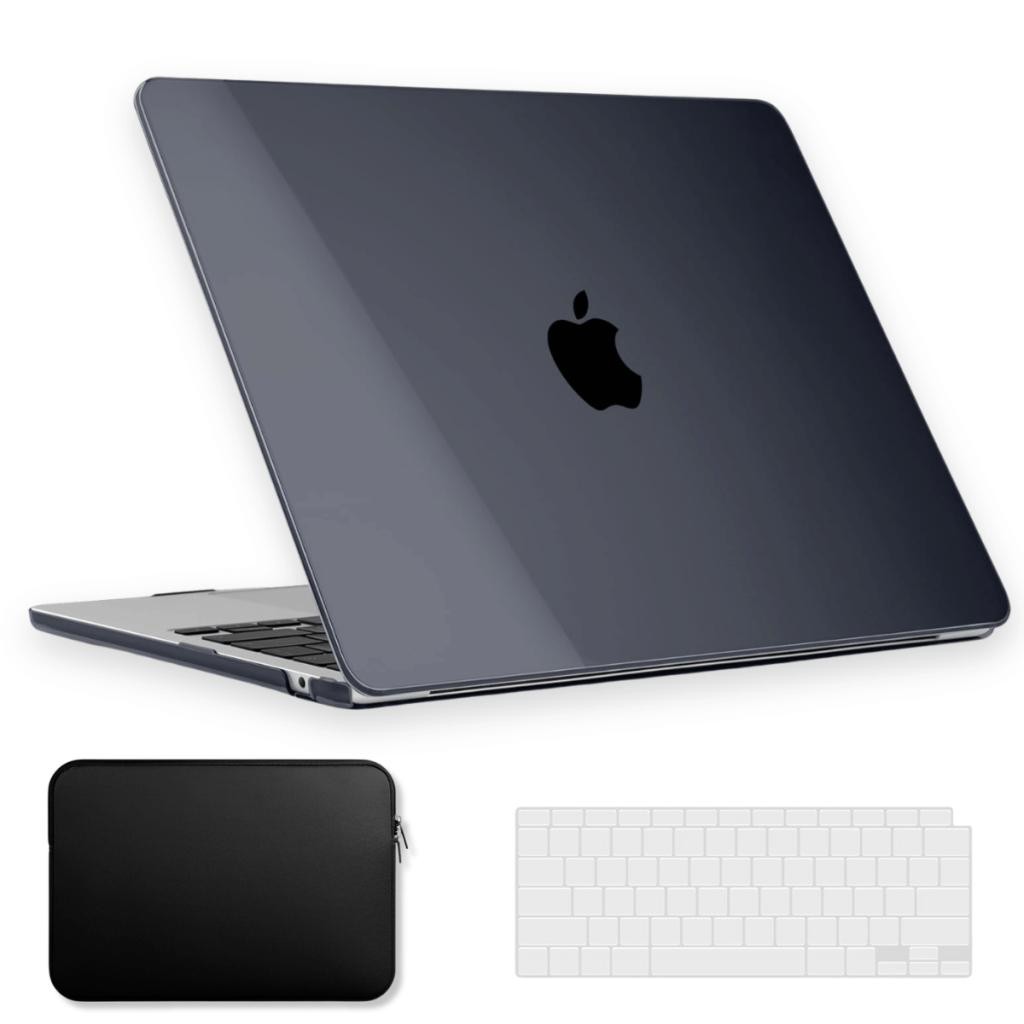 Capa Para MacBook Air 13 Pol Touch ID M1 Mod. A2337 - Kit + Neoprene + Capa de Teclado Transparente