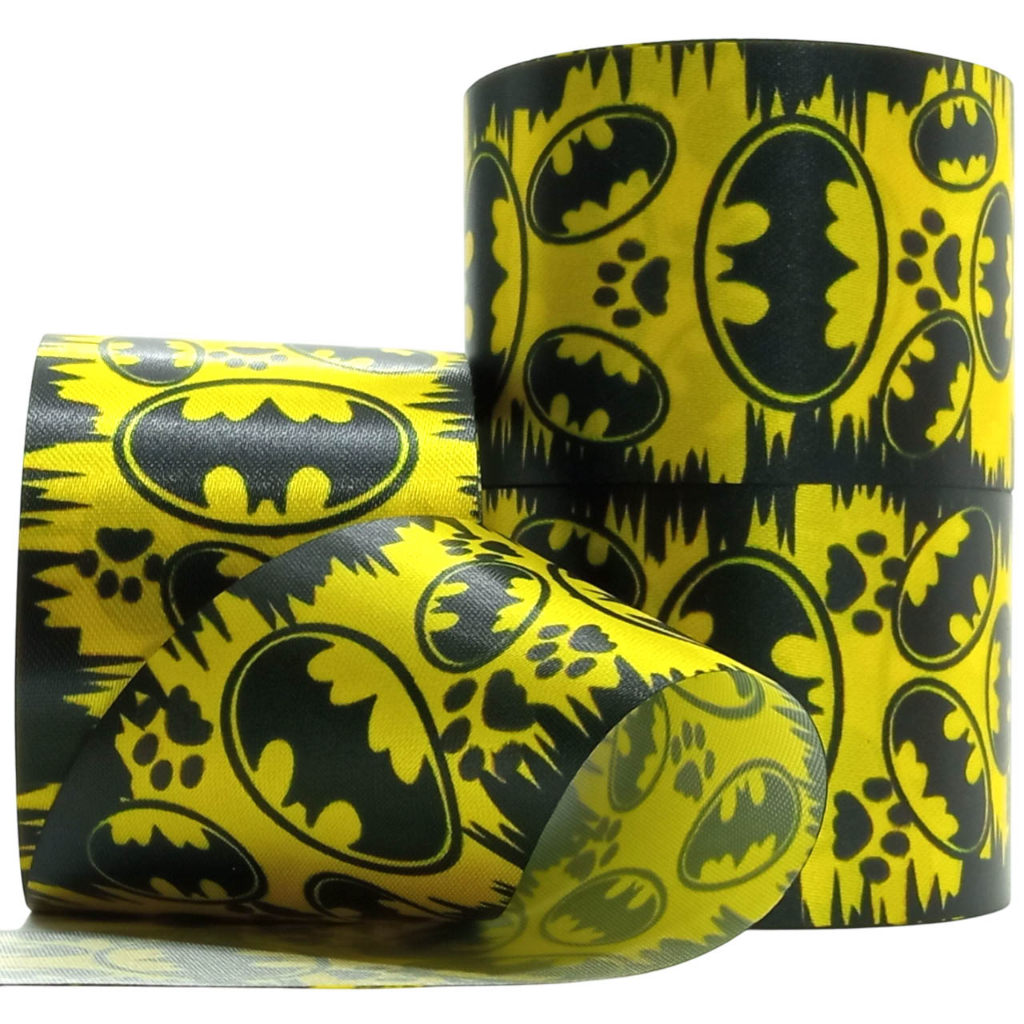 Fita de Cetim Batman Para Laços e Gravata Pet 39mm x 10 Metros