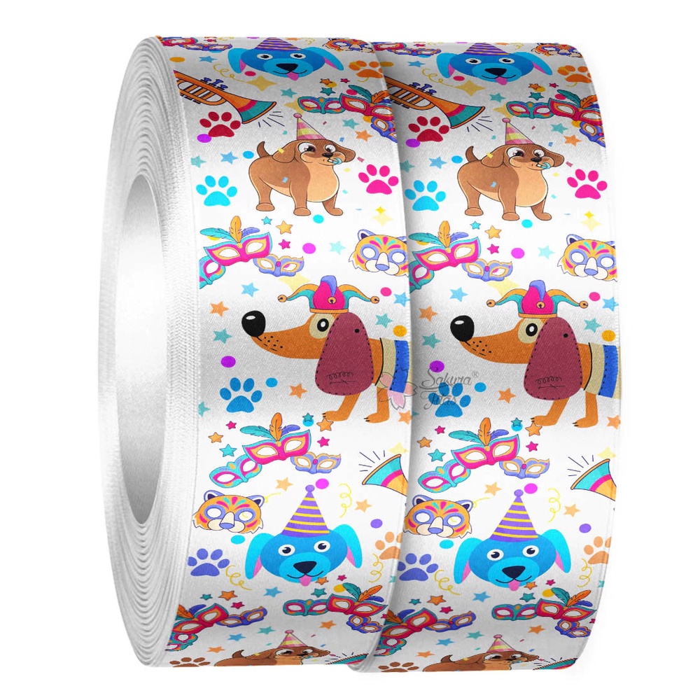 Fita de Cetim Carnaval Pet 39mm N°9 - Peça de 10 Metros