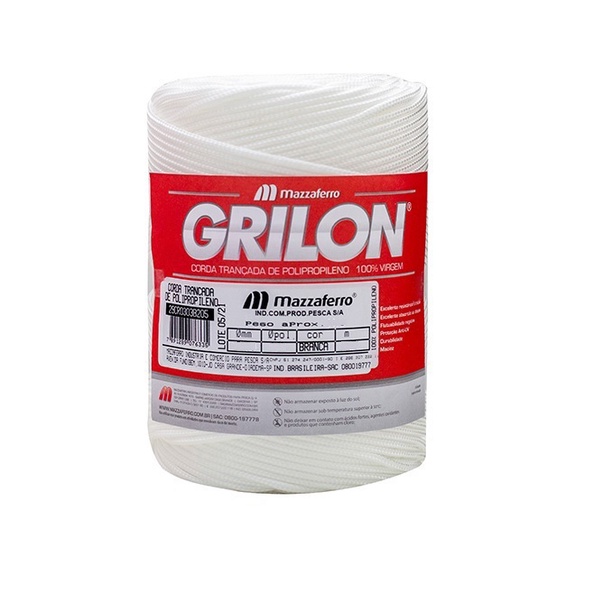 Corda Trançada Grilon Branca 3,5 MM Bobina Com 1 KG 170 Mts