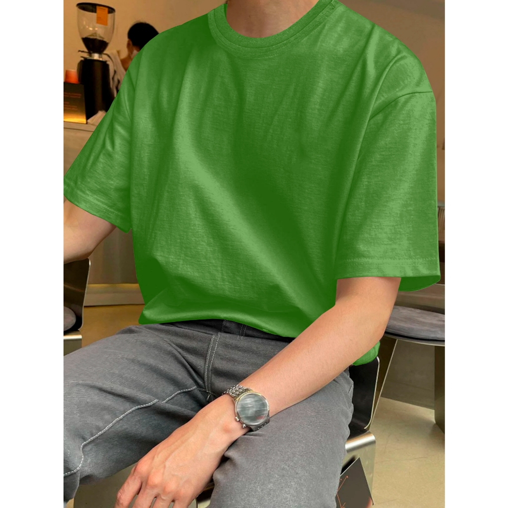 Camiseta Oversized Estiosa Fitness Espotiva Lisa Casual Sem Estampa Camisa Larga Básica Simples Man