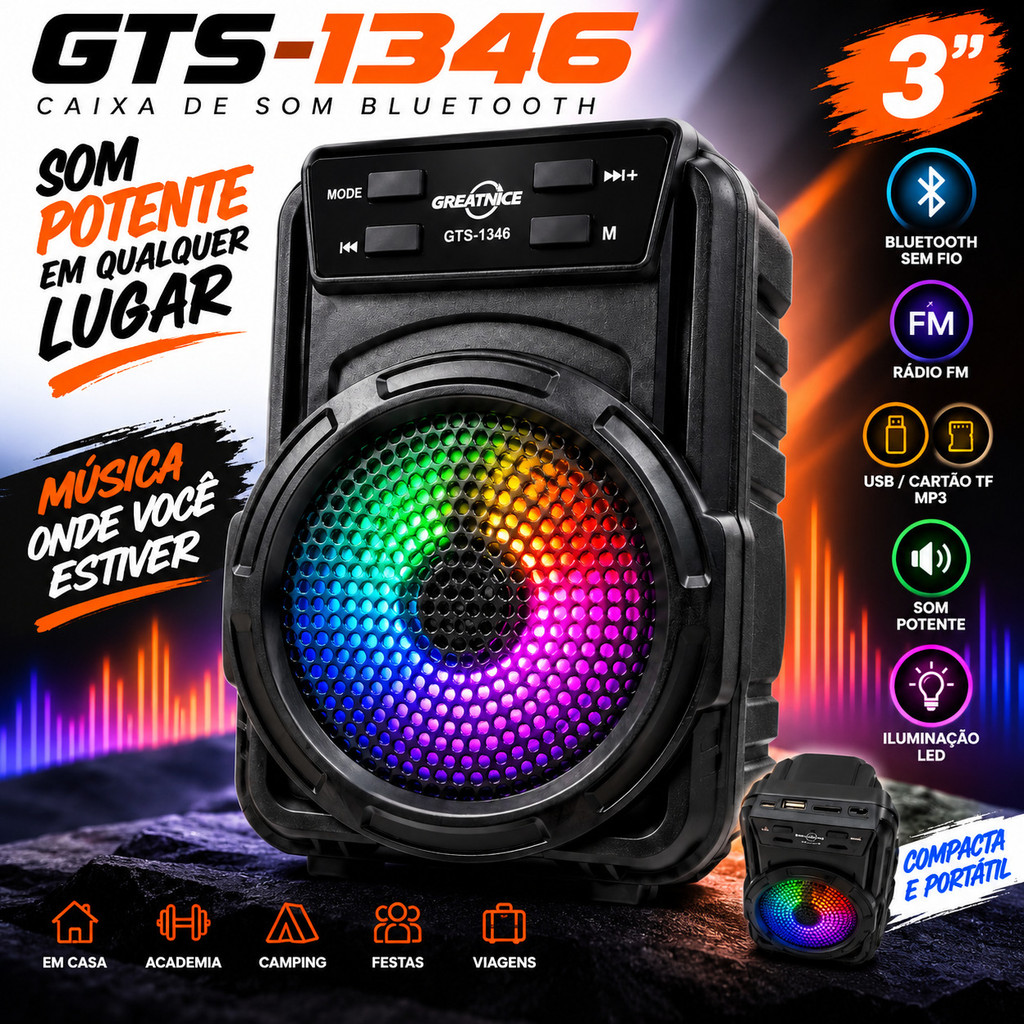 PROMOÇÃO Mini Caixa de Som Bluetooth 3