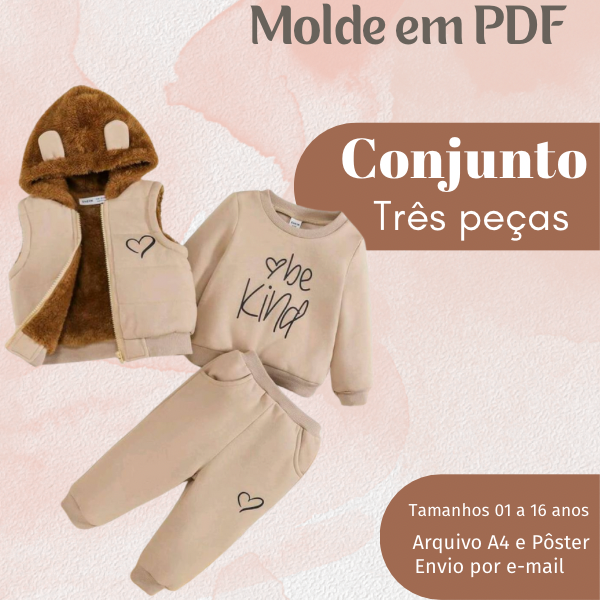 MOLDE EM PDF CONJUNTO COM TRÊS PEÇAS