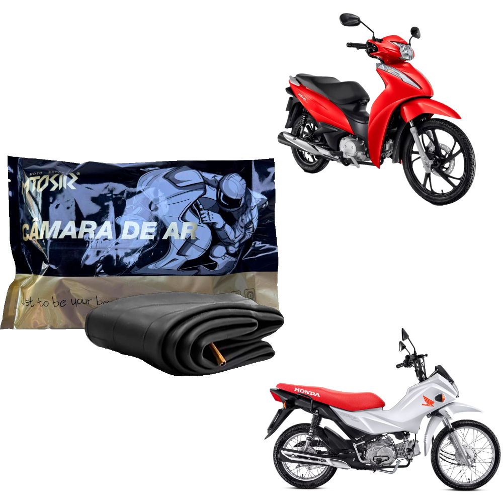 Kit 10 Câmara Para Pneu De Moto Biz Pop Aro 17 Honda Yamaha Dafra Suzuki Shineray Kasinski Sundown