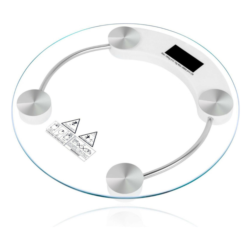 Balança Corporal Digital Vidro Peso Até 180kg Transparente Bateria Tipo 3v
