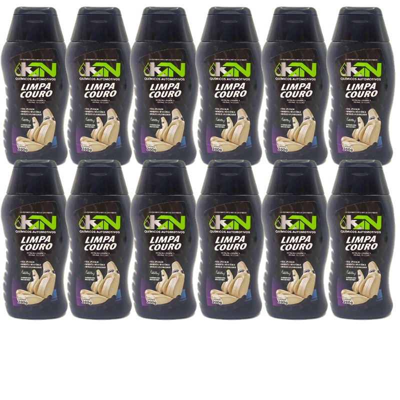 KIT 12 Limpa Bancos de Couro Jaquetas Bolsas Sapatos Poltronas 200g Caixa Fechada 12un