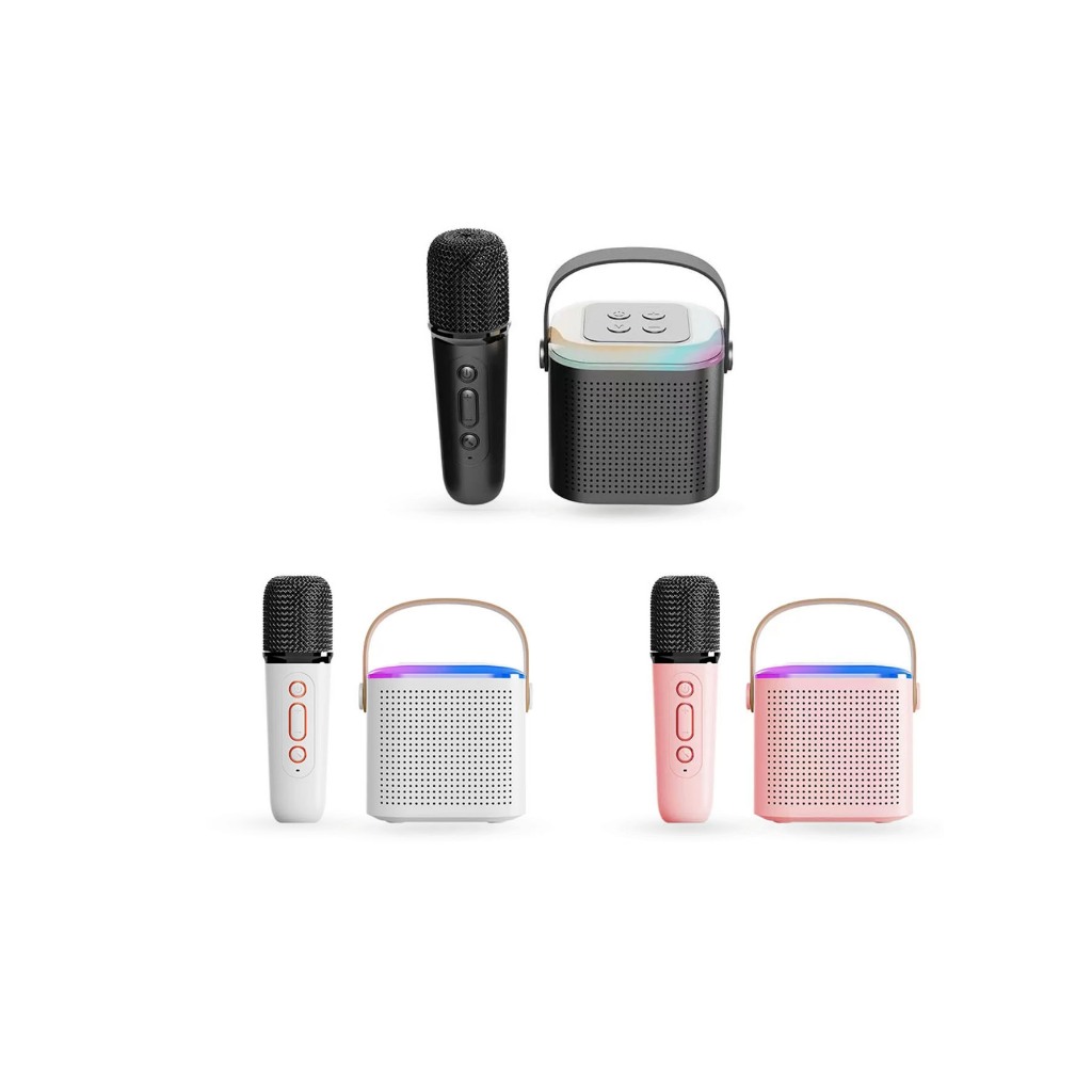 Kids Microphone Karaoke Machine Portable Bluetooth Speaker Com 1 Microfones Sem Fio