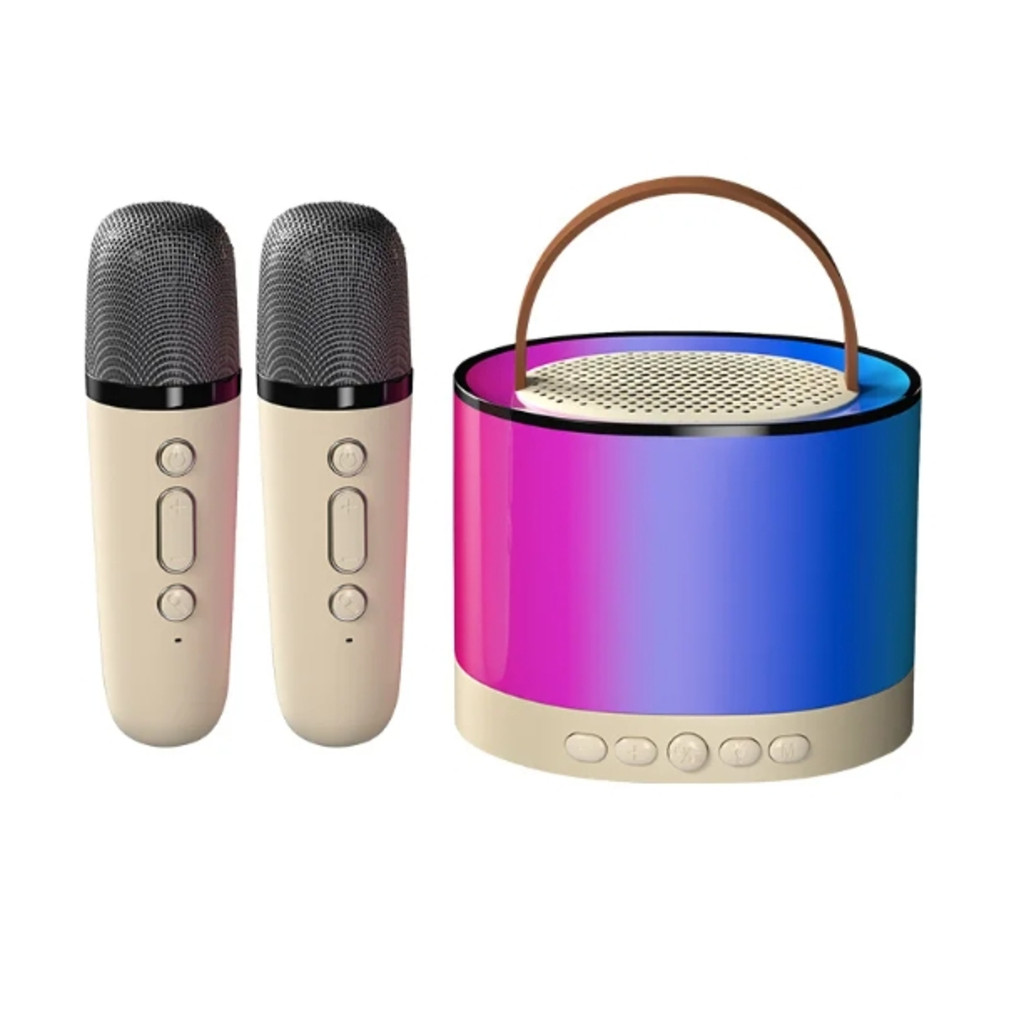 K52 Karaoke Microfone Bluetooth Home KTV Machine Duplo RGB Light Wireless Speaker Para  Adequado para crianças e adultos
