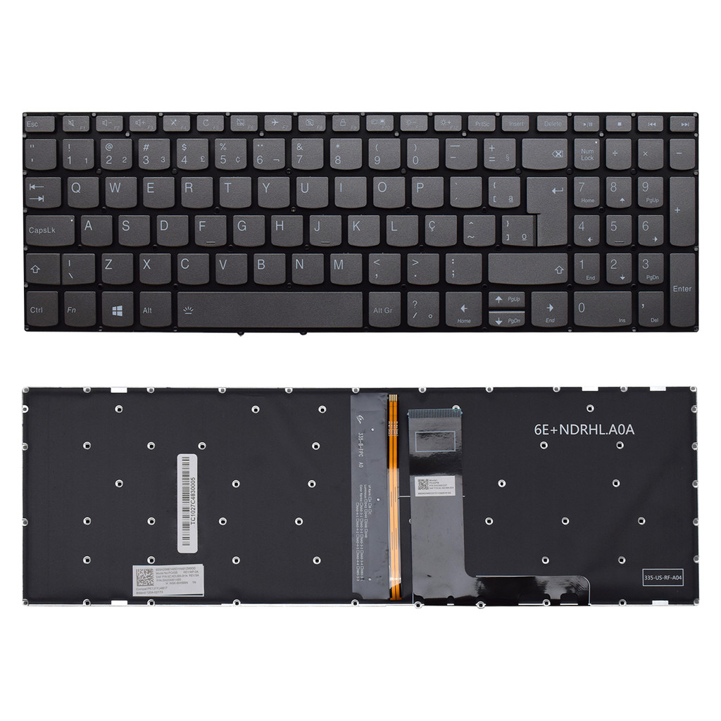 Teclado para Notebook Lenovo Ideapad 3-15IML05 Com Iluminação