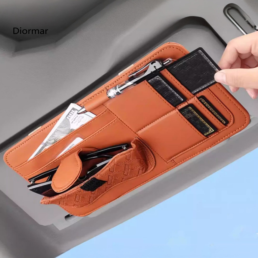 Car Organizer Compact Storage Solution Leather Sun Visor Multi-pocket Universal Bag Wear-resistant Safe Driving for Card