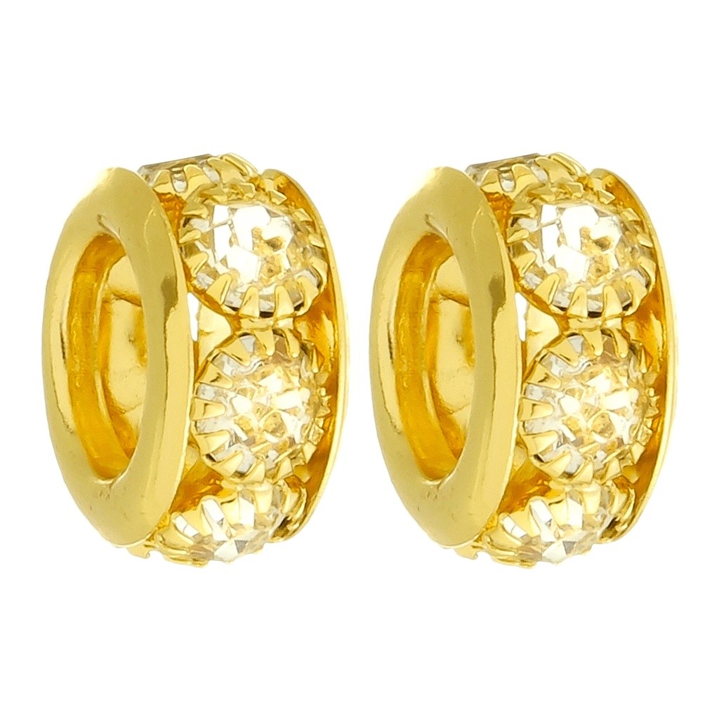 Kit 2 Berloques Separadores Strass Cristal Banhado a Ouro 18k