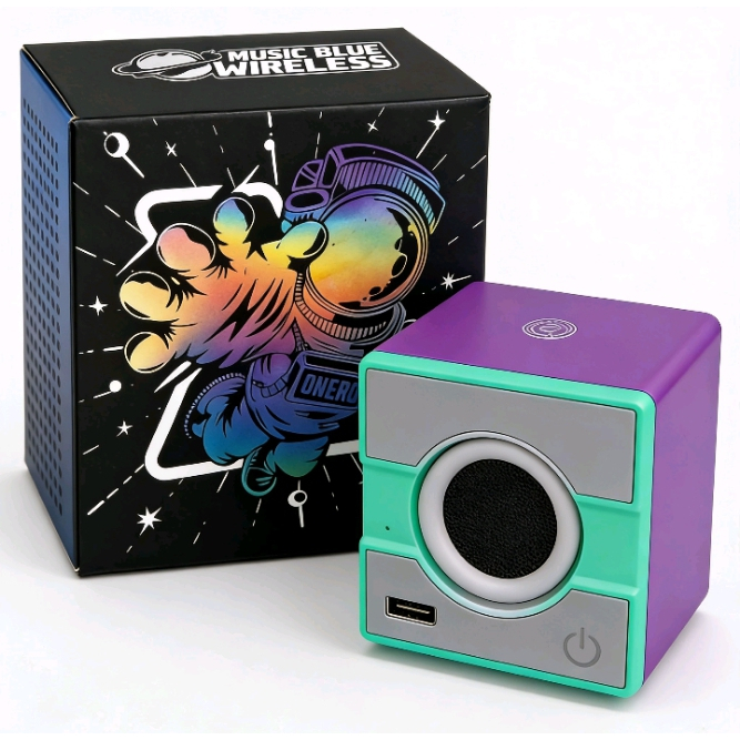 Mini Caixa de Som Bluetooth 5.0 Portátil Graves Potentes Recarregável Music Blue Wireless