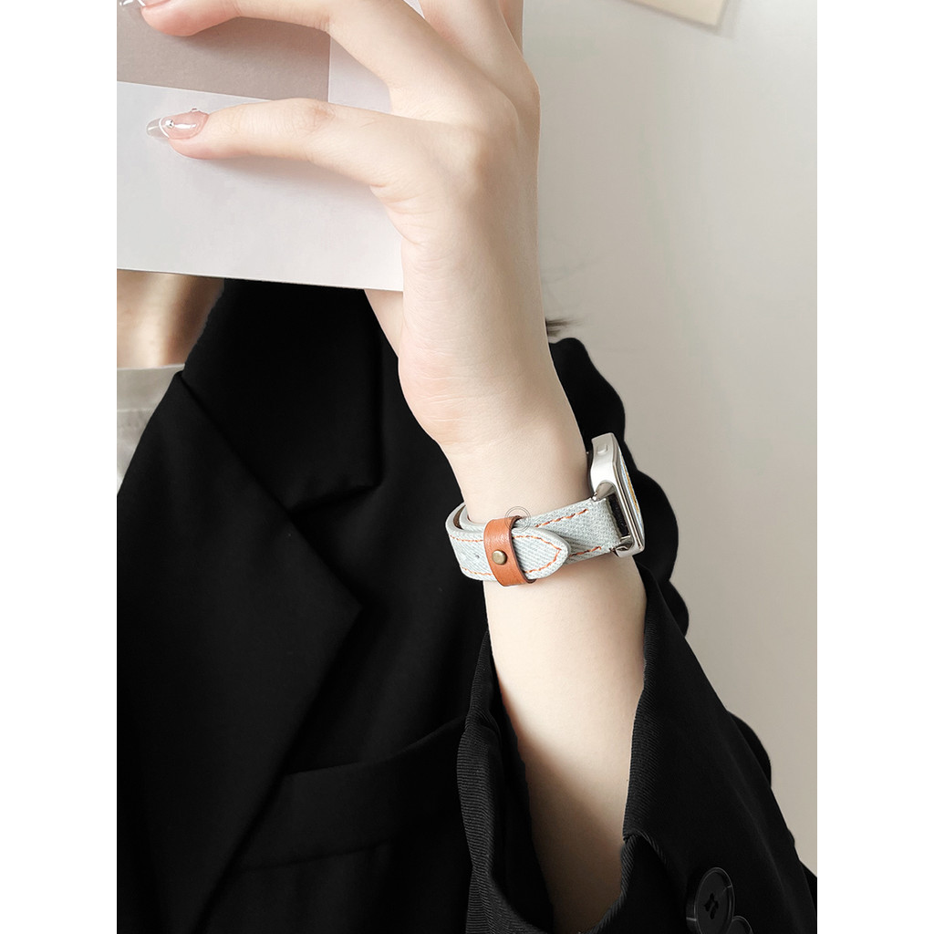 Adequado para pulseira Huawei 9 pulseira verão band8/7 pulseira de relógio novo estilo Denim Glory Electronic Smart Spor