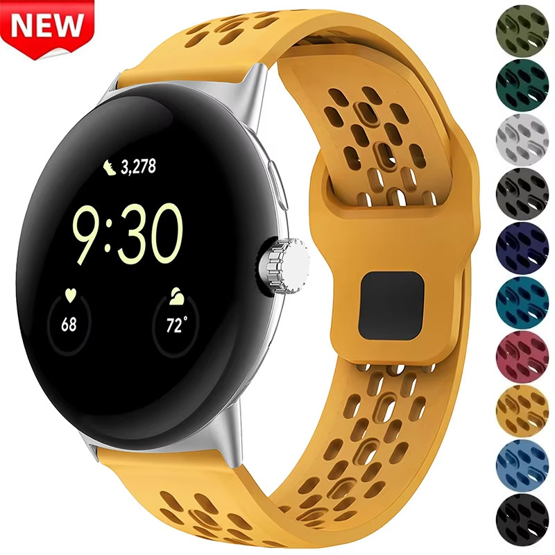 Pulseira Esportiva Respirável Para Google Pixel Watch 5 4 3 45mm 41mm De Silicone 2 1 41mm Acessórios De