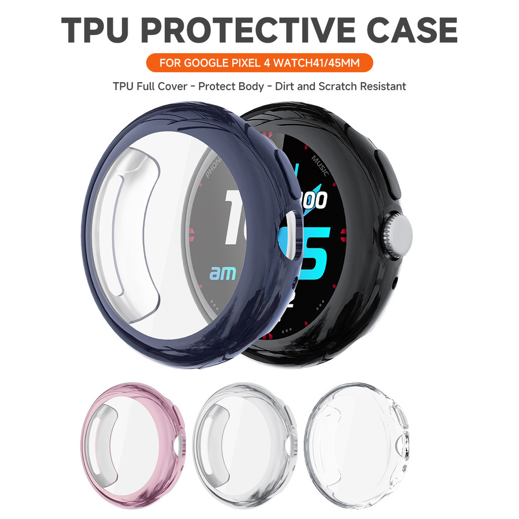 Capa + Filme Para Relógio Google Pixel Watch 5 45mm 41mm Protetor De Tela Anti-Arranhões 4 TPU Macio Protetora Completa