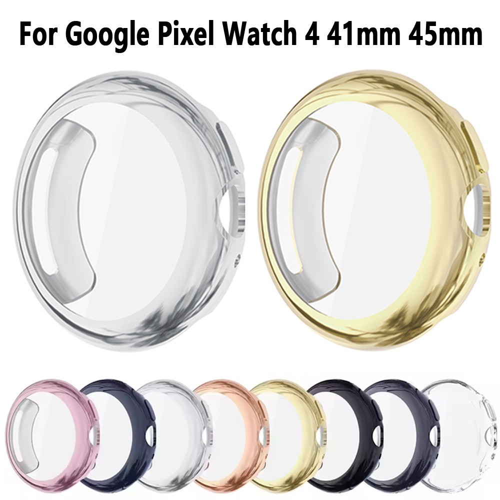 Capa TPU Compatível Com Google Pixel Watch 4 41mm 45mm Protetor De Tela Antiarranhões
