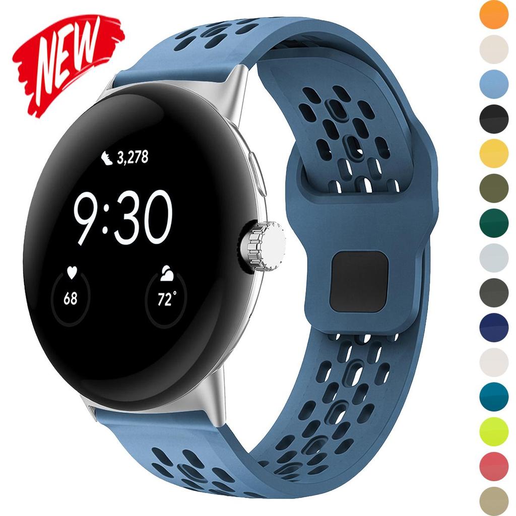 Esportes Respiráveis Para Google Pixel Watch 4/3 45mm 41mm Pulseira De Silicone 2 1 Macia De Substituição Smartwatch