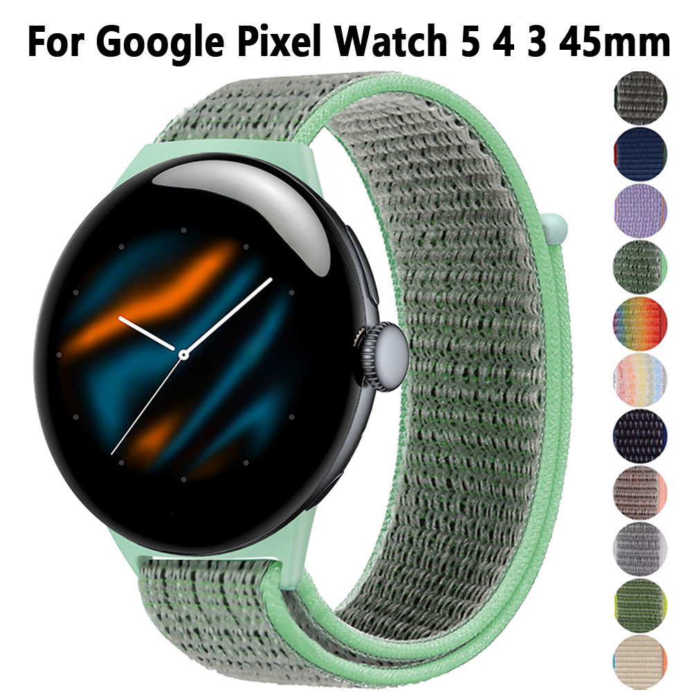 Pulseira Trançada De Nylon Compatível Com Google Pixel Watch 5 4 3 45 Mm Esportiva Ajustável