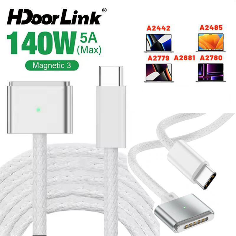 Cabo Adaptador Tipo-C Para Magnético 3 PD140W Carregamento Rápido Para Macbook Air Pro 14 16 A2442 A2485 2021 2022