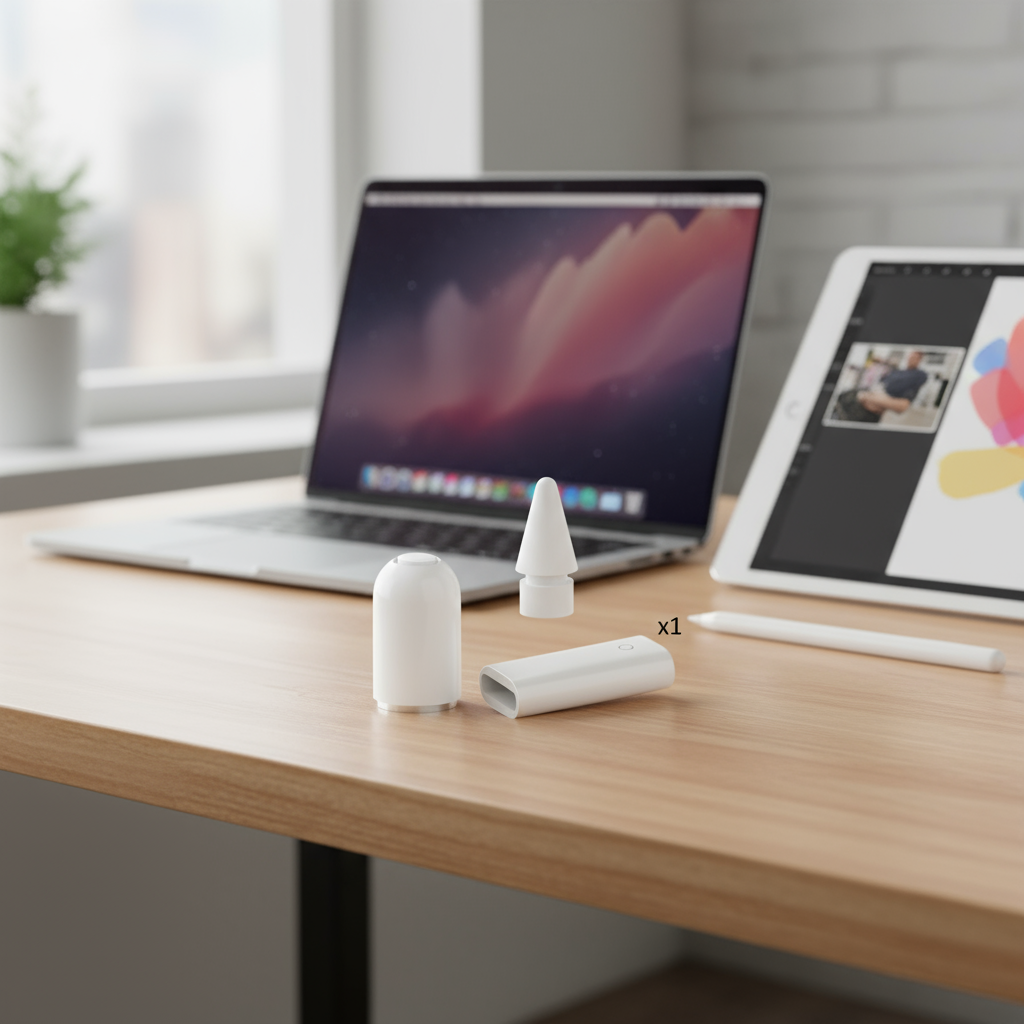 Kit de Peças de Reposição para Apple Pencil 1a/2a Geração - Pontas Extras, Adaptador Carregador & Tampa Magnética (3 em