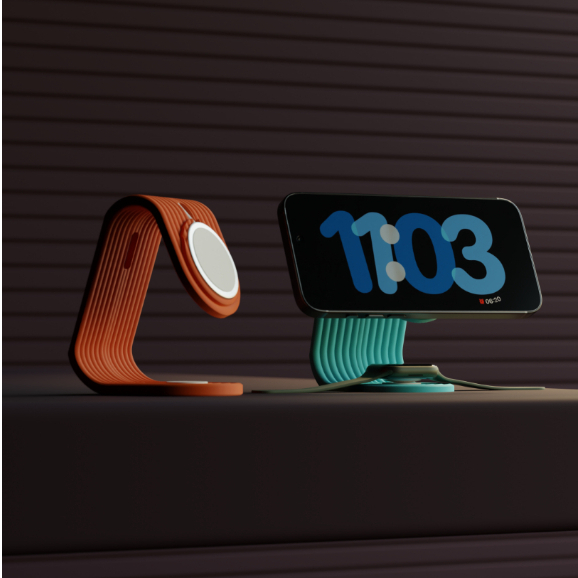 Suporte Premium Carregamento para iPhone e Apple Watch.