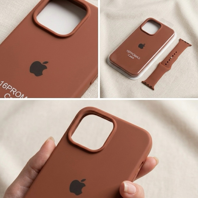 case capinha  2 peças Luxo Marrom: Capinha p/ iPhone + Pulseira Silicone Apple Watch (Case + Pulsiera) ENVIO IMEDIATO