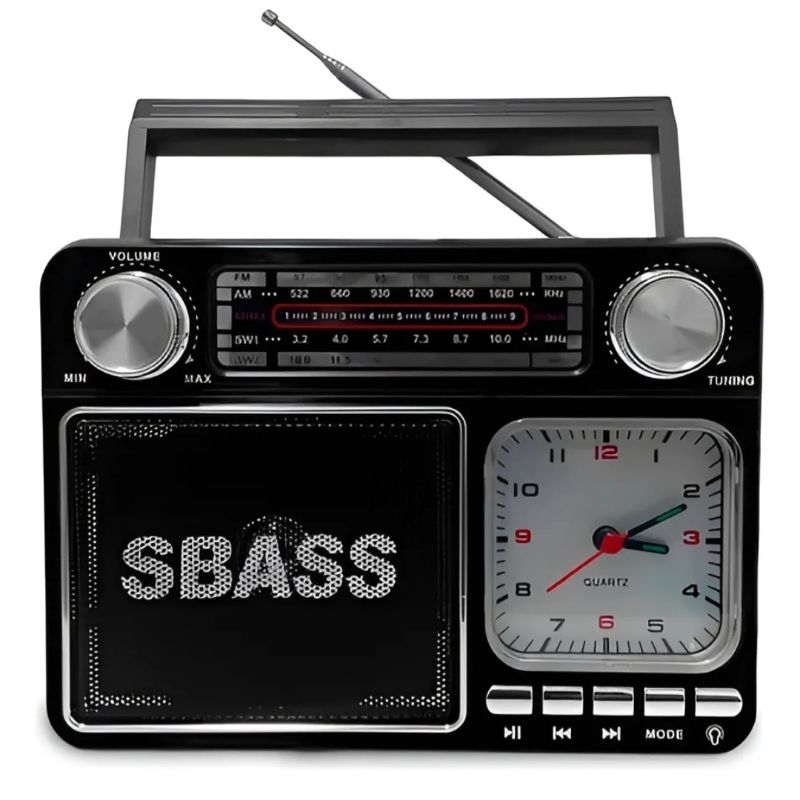 Rádio retro idoso Am/fm retro com tomada Recarregável Portátil com bluetooth rádio pendreve e relógio