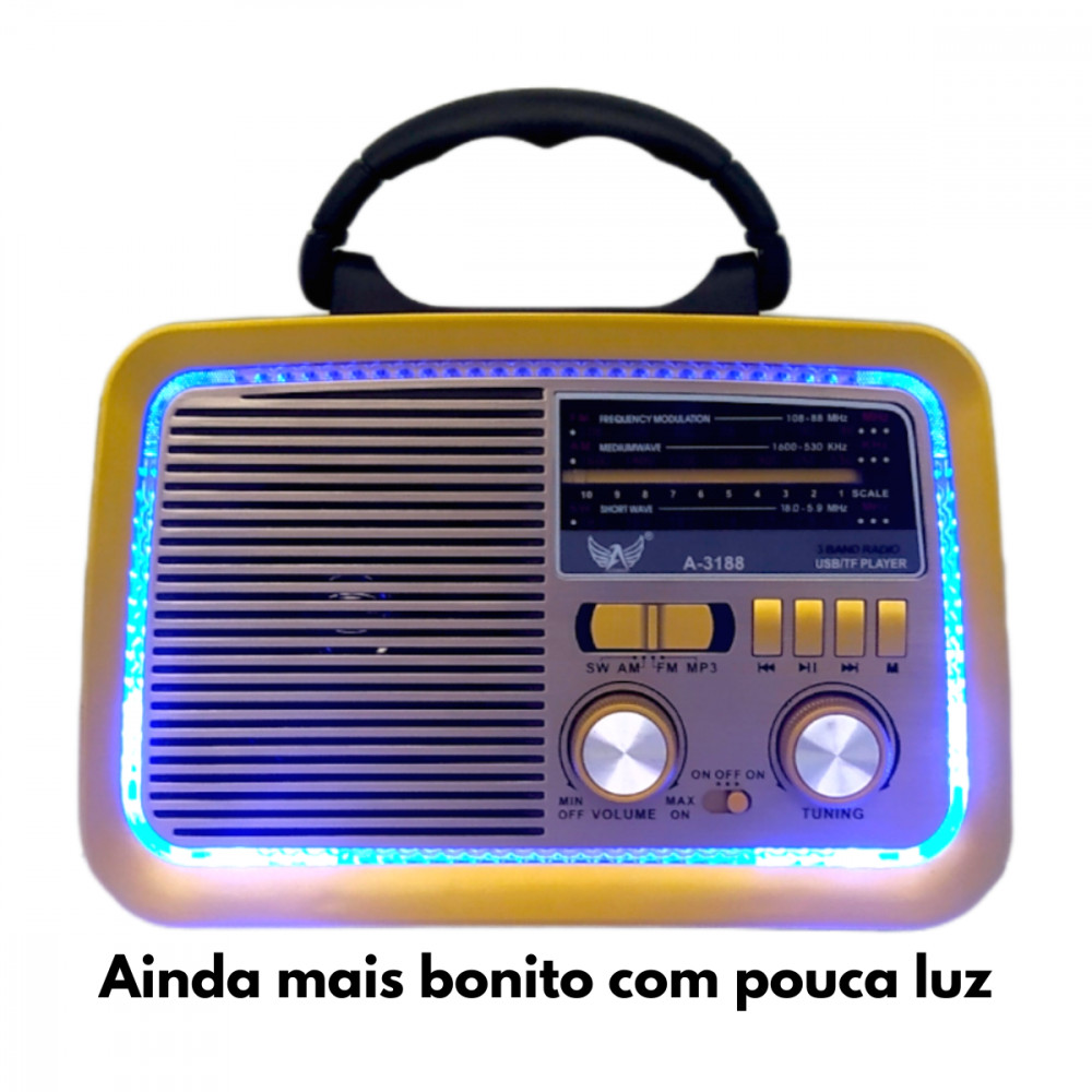 📻🔊 Rádio Retrô Caixa de Som Bluetooth 5W Portátil Altomex AD-3188 📻🔊