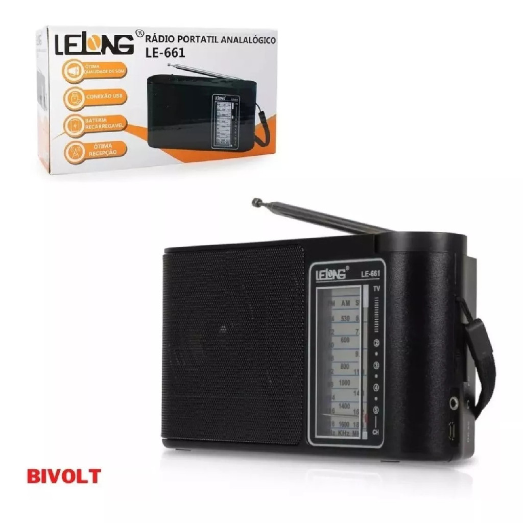 Rádio Portátil Analógico Retro
