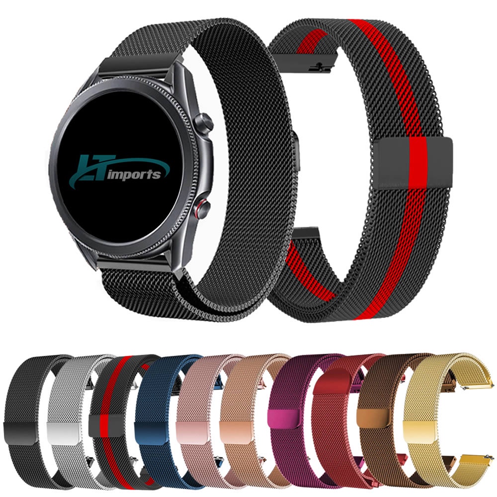 Pulseira 22mm Magnetica Milanese compativel com Samsung Galaxy Watch 3 45mm - Galaxy Watch 46mm Sm-R800 - Gear S3 Frontier - Amazfit GTR 4