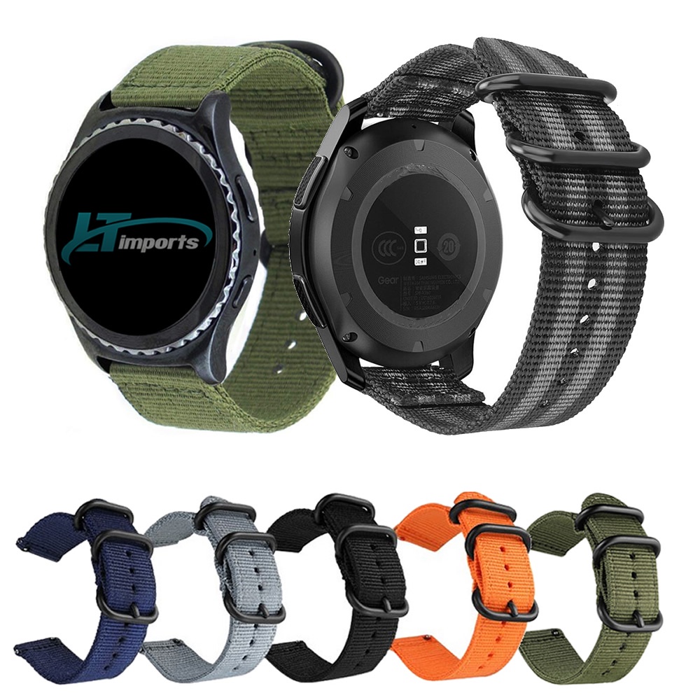 Pulseira 22mm Militar Nylon compativel com Samsung Galaxy Watch 3 45mm - Galaxy Watch 46mm Sm-R800 - Gear S3 Frontier - Amazfit GTR 4