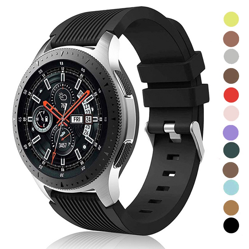 Pulseira De Silicone De 22mm 20mm Para Samsung Galaxy Watch 3 45mm/GT2 46mm/Gear S3 GTR 47mm