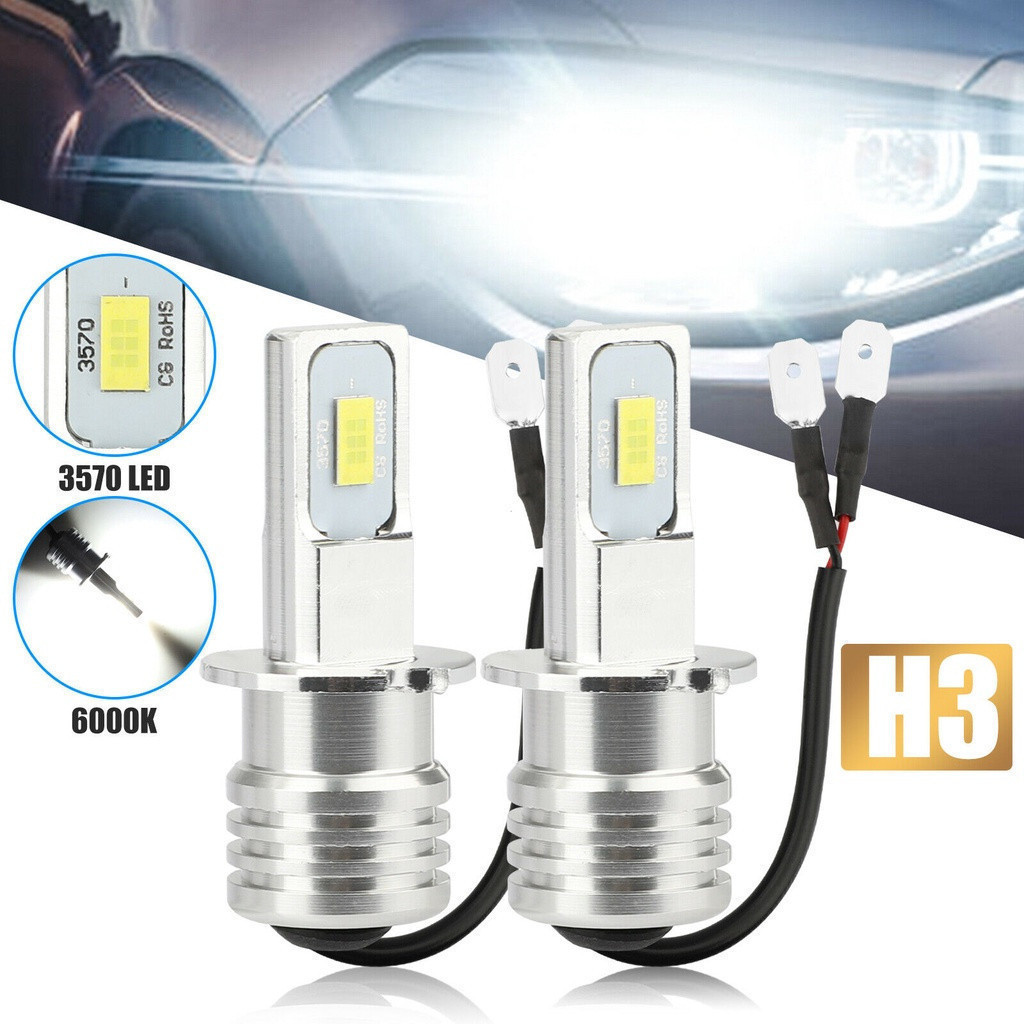 2Pcs H3 H1 Lâmpada Led H4 H7 H9 H11 H8 Fog Light Super Brilhante 9005 Hb3 9006 Hb4 880 881 De Direção Automática 12V 24V