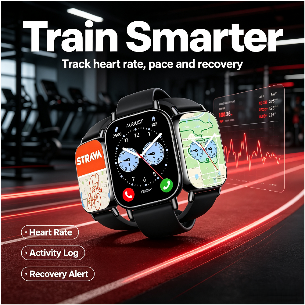 TechLife Smartwatch Watch 5 Lite Amoled Screen Global Version Preto Luz Dourado