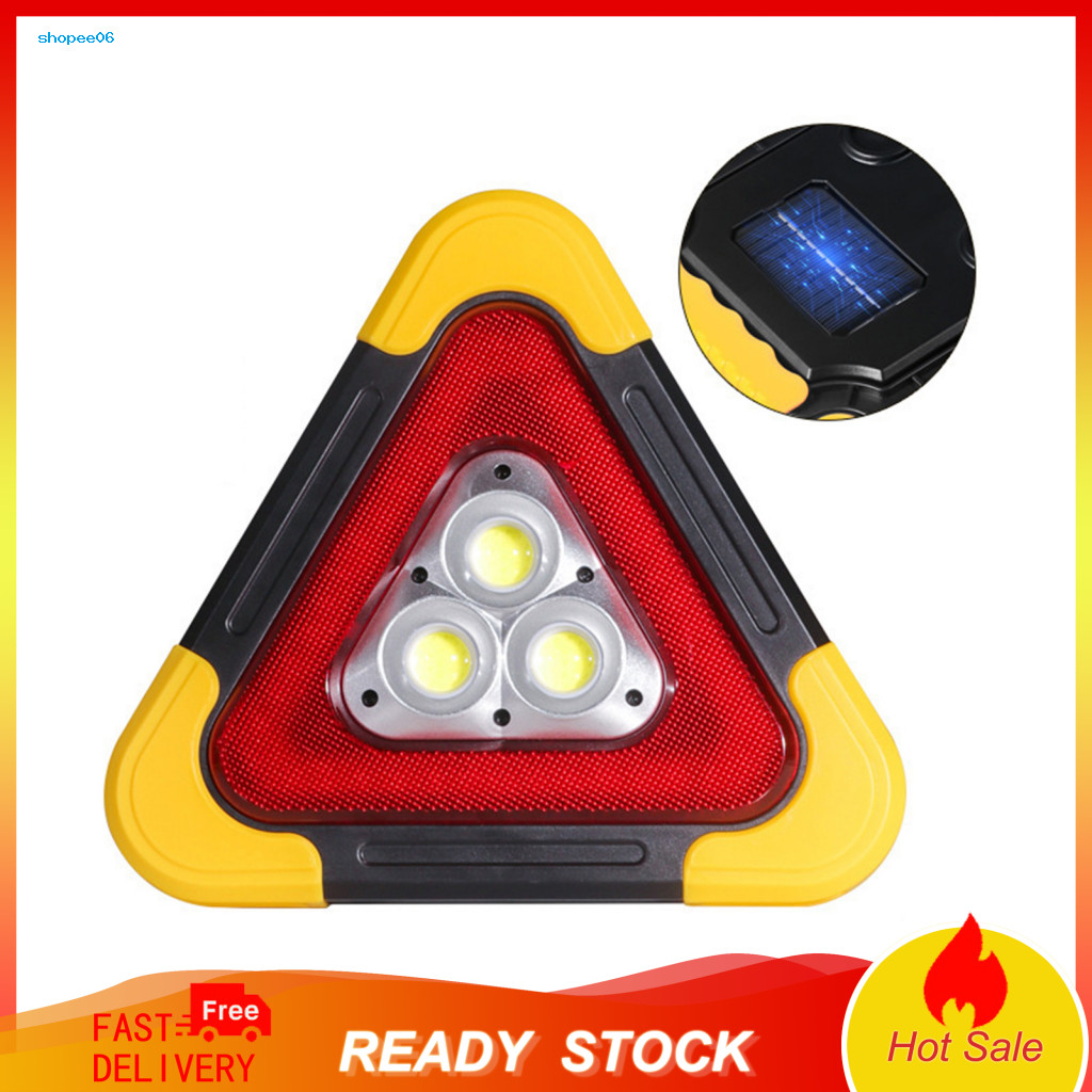 Shockproof Solar Lamp Vehicles Warning Light Car Emergency Triangle with Reflective Led Safety Vehicle Tripod Hazard Sto