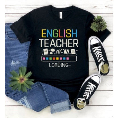 Camiseta Professor Inglês Teacher Unissex Loading Camisa 100% Algodão Premium Envio Imediato