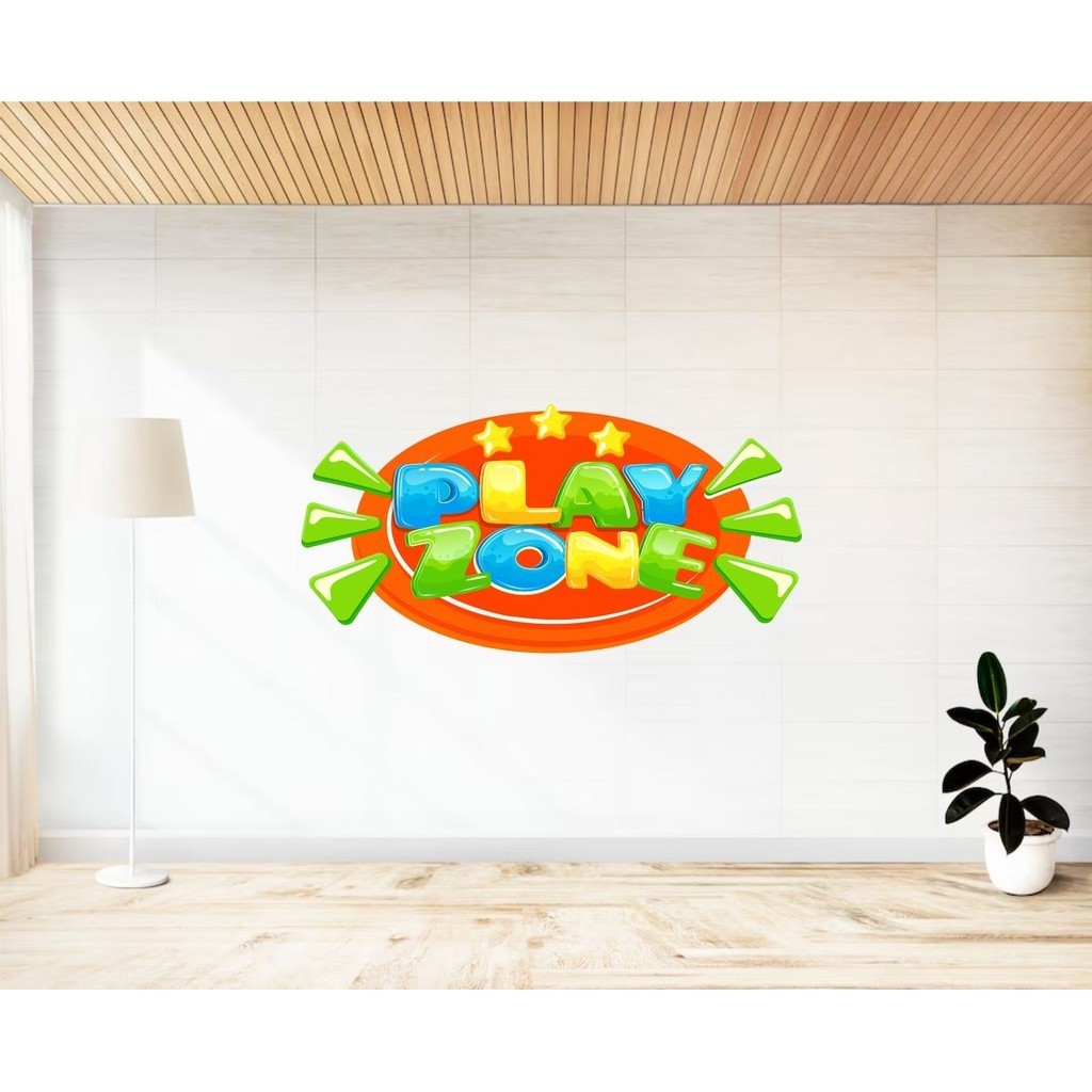 Adesivo de Parede Play Zone Espaço Kids e Gamer Papel de Parede Infantil Decalques Individuais