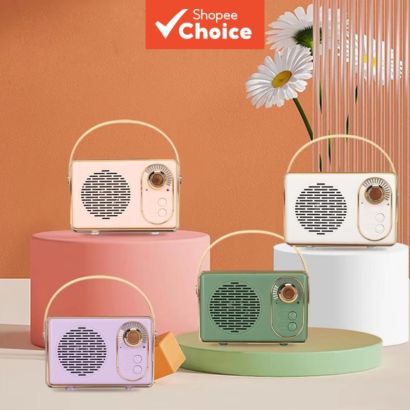 Caixa de Som Bluetooth de Mesa Vintage, Corpo Resistente, Áudio Encorpado, Reprodução Sem Fio, Amplamente Usado em Casa