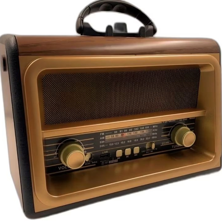 Rádio Retro Vintage  grande completo Bluetooth rádio AM,FM sw  Marrom Auxiliar Marrom