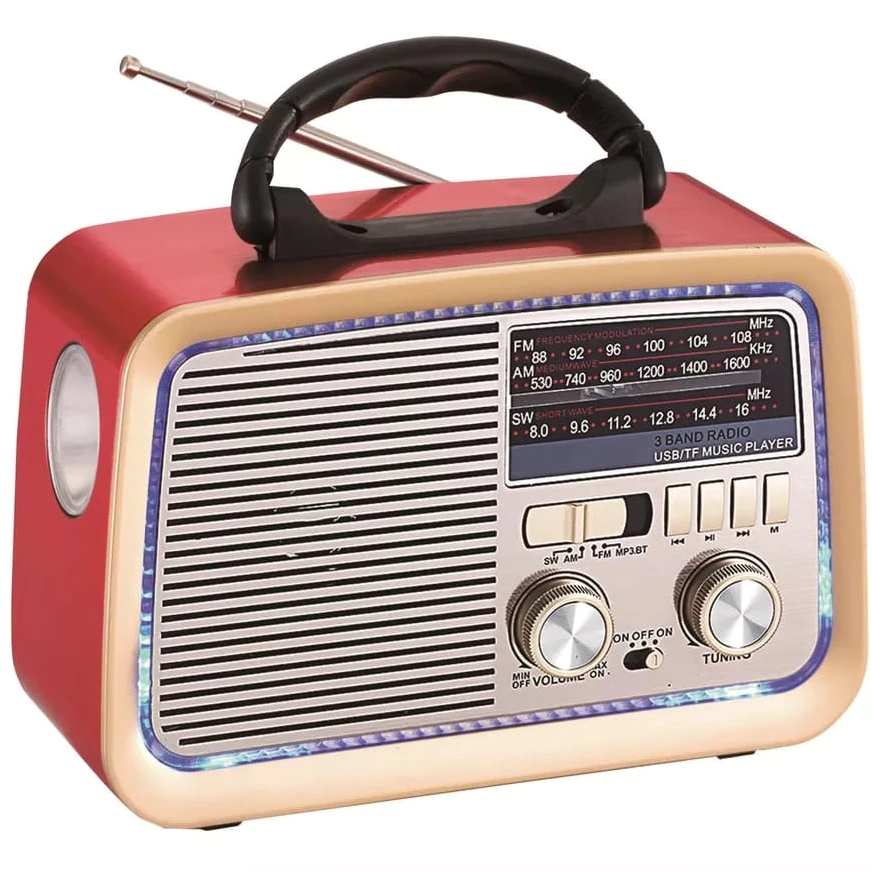 Caixa De Som Bluetooth e Rádio Vintage/Retrô 2 Em 1 AM FM USB - AD-3188 - Altomex