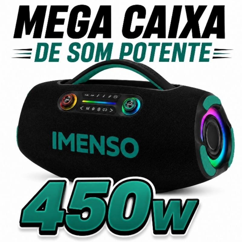 Caixa De Som imenso 9705 max com Bluetooth radio entrada microfone Portátil com 450w bateria de 40000mah Tws Rgb lpx6
