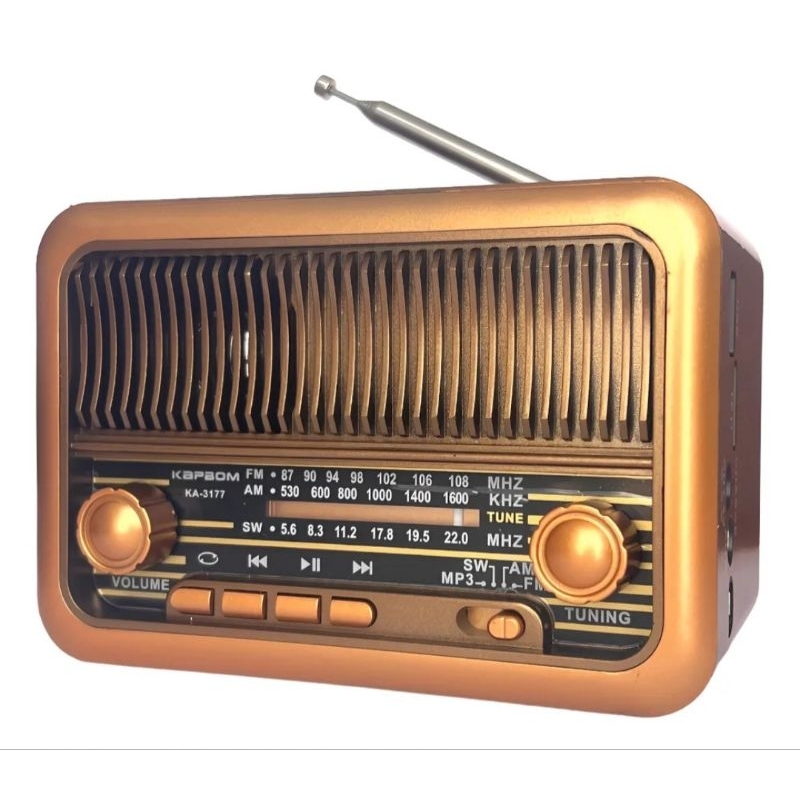 Rádio Retrô Vintage Com Bluetooth Am Fm Usb Portátil