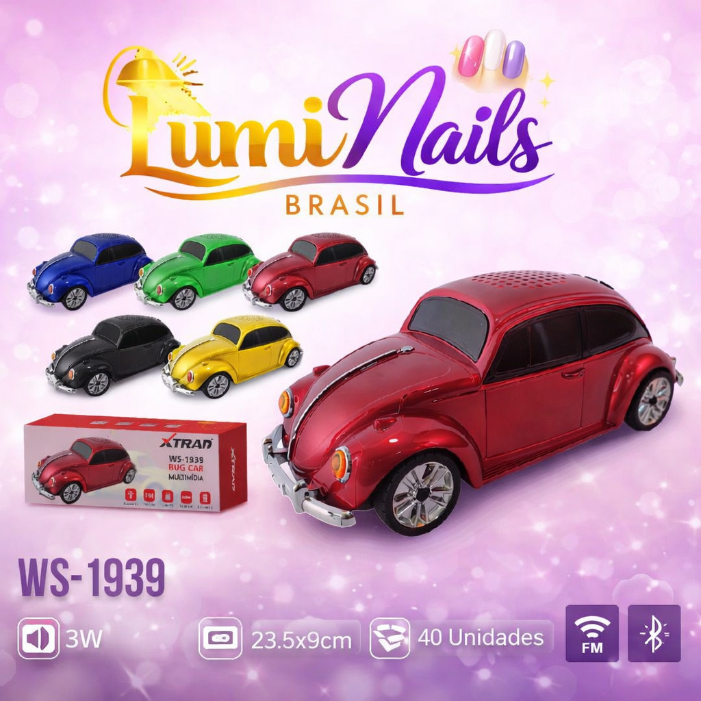 Mini Caixa de Som Bluetooth Sem Fio | Speaker Portátil Carro Vintage com Rádio FM, USB, SD, Recarregável