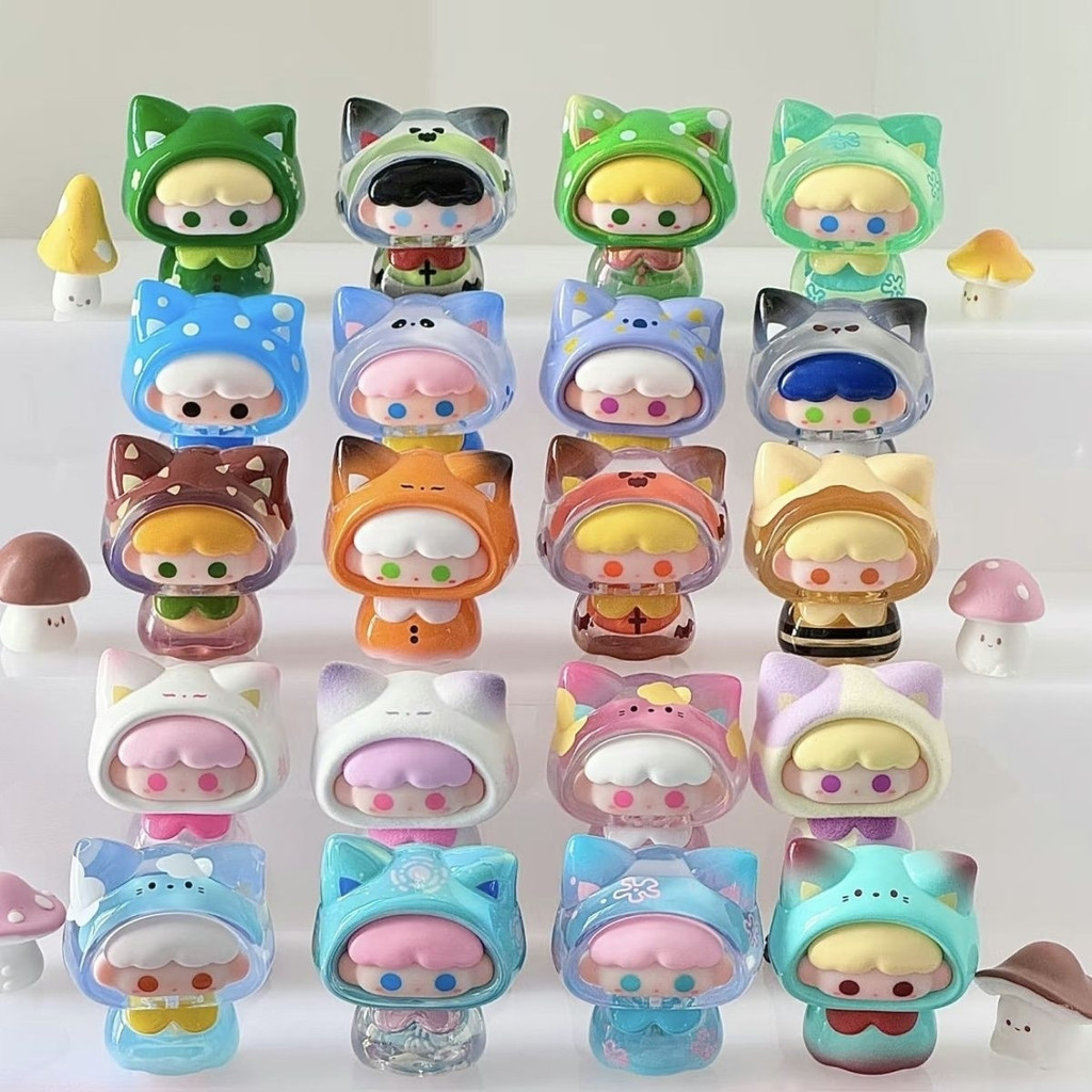 2026 Novo produto [caixa de serviço genuína MOMOKA Forest Fairy Tale Town Cute Little Raincoat mini Trendy Play Mystery