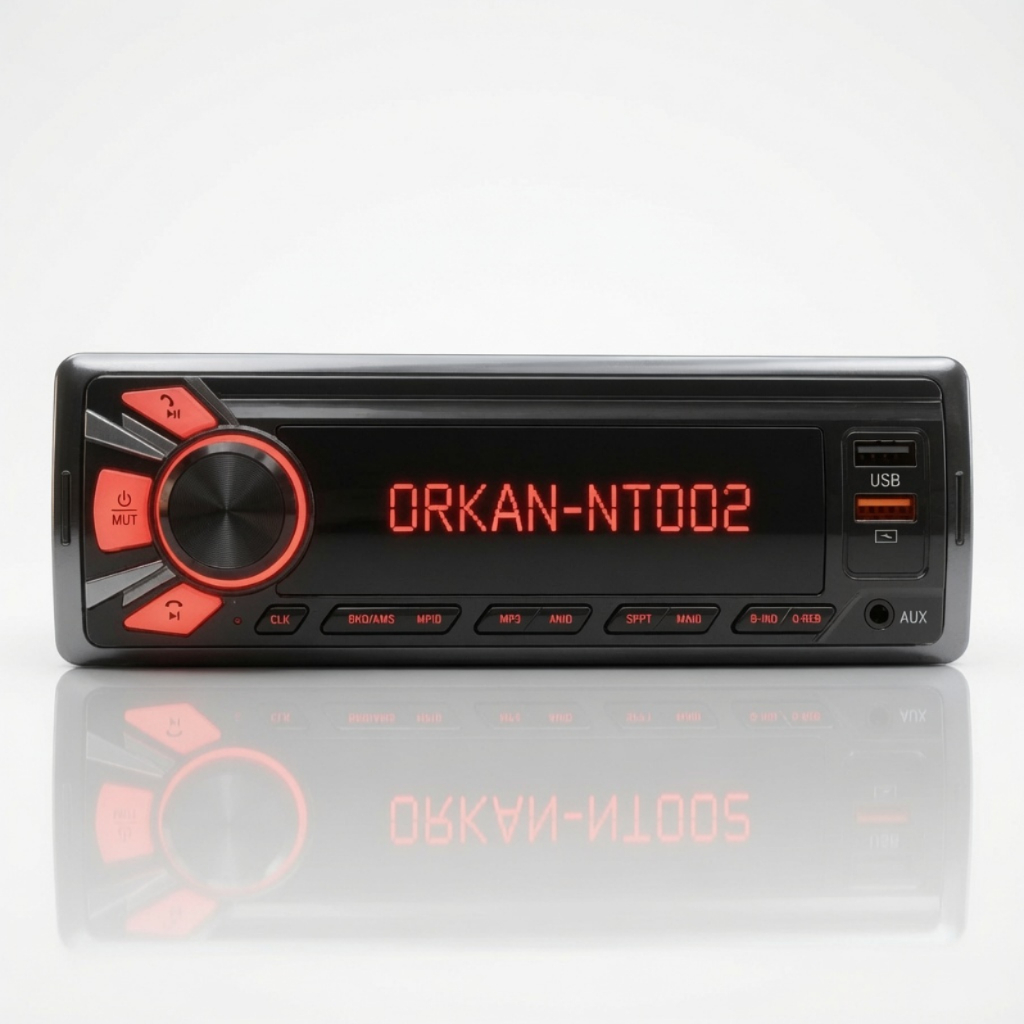 Rádio 1 Din 4x45W 2USB Bluetooth RCA AUX Display 7 Cores Orkan