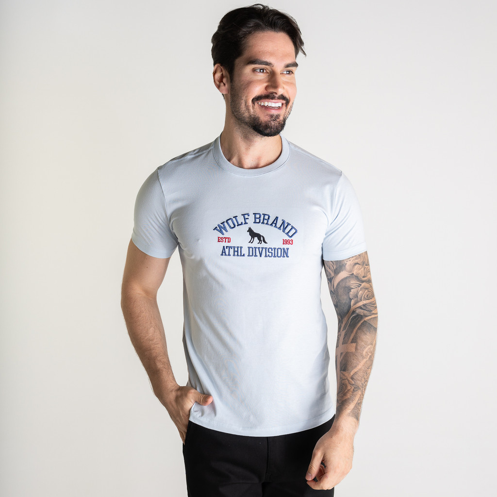 Camiseta Acostamento Wolf Brand Azul Claro