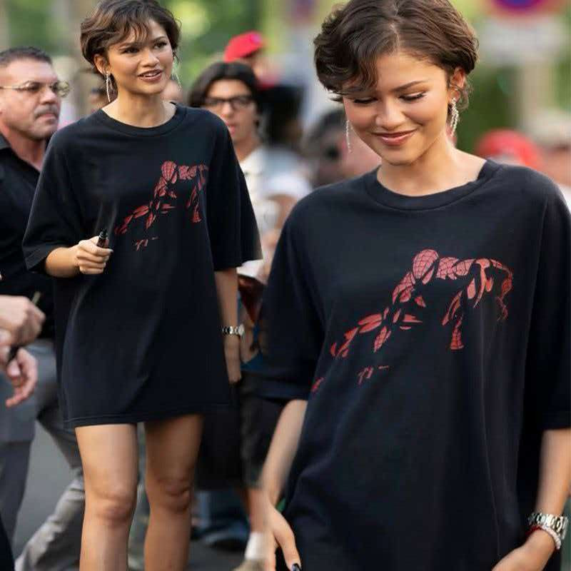 Camiseta Não desaparecerá, algodão puro esporte e fitnessde divulgação do Homem-Aranha Brand New Day, Zendaya Same Style
