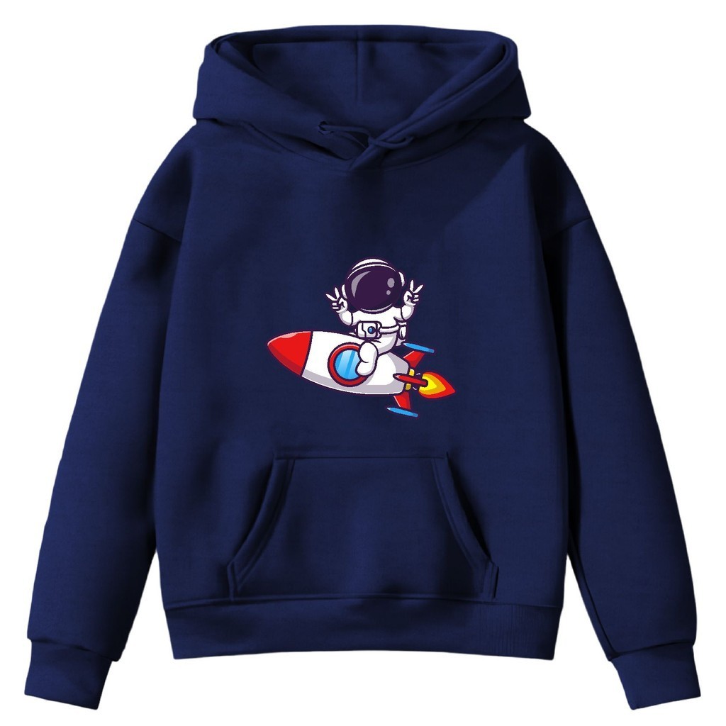Moletom Kids Alta Qualidade Infantil Canguru Astronauta Foguete Rocket Infância Tv Diversão  Lazer Shopping Envio Rápido