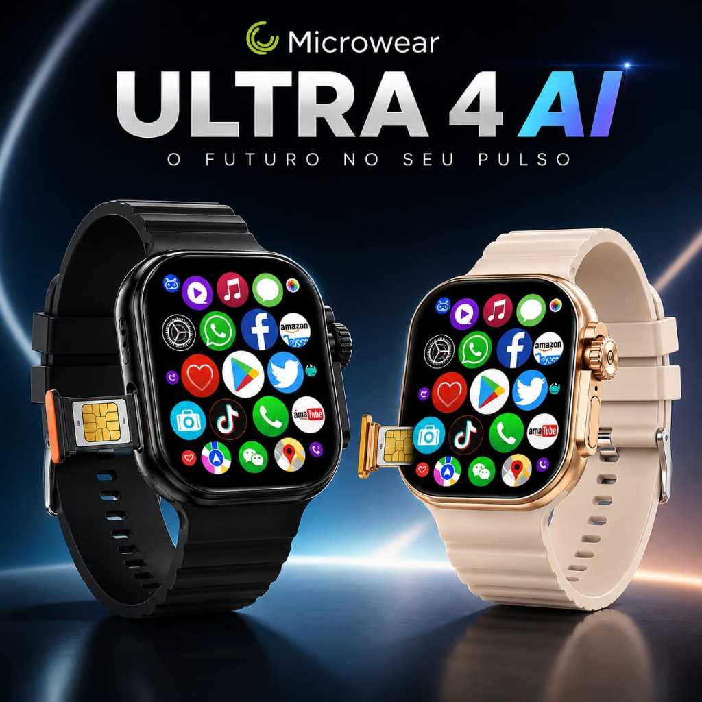 Smartwatch Ultra 4 Ai 5g Chip Câmera Wifi 16gb Serie 11 Gps Android Câmera Original